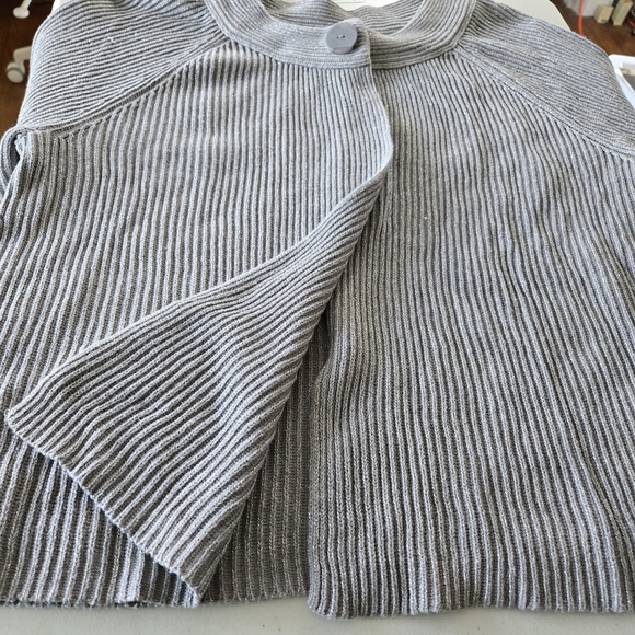 Cato Open Cardigan Size 14/16W Sparkling Gray Swing Career Feminine Academia - Picture 13 of 15